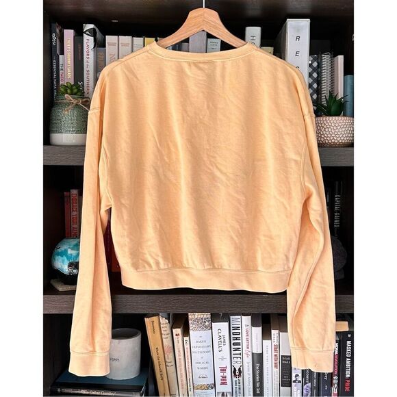 Nike Women’s Peach Orange Striped Heritage Pullover Sweatshirt Size XS - Picture 9 of 9